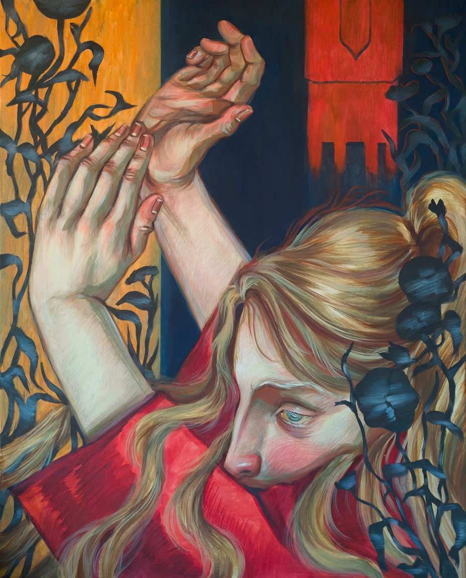 Zuzanna Romańska, Miasto hyzopu, tempera jajowa na płótnie, 100 x 80 cm, 2025